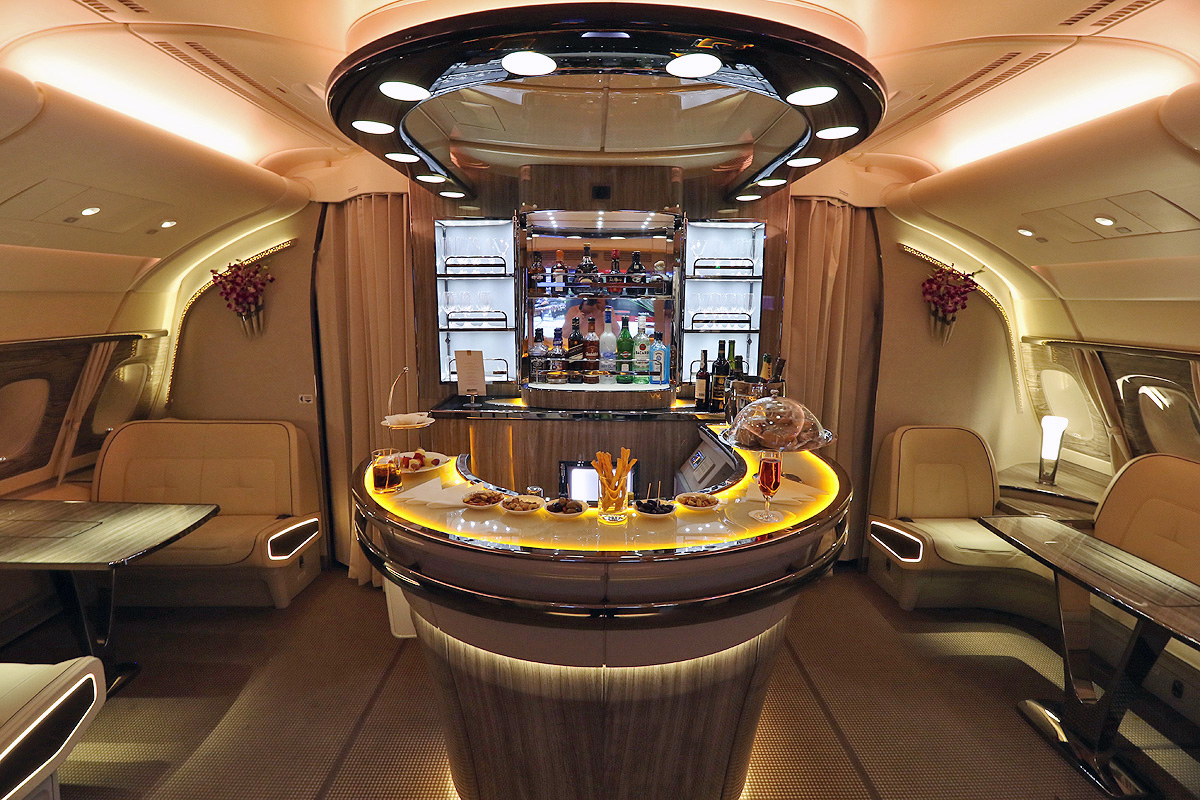 Emirates A380 Business Class Bar Lounge
